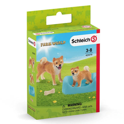 Schleich Shiba Inu Mother and Puppy-42479-Animal Kingdoms Toy Store