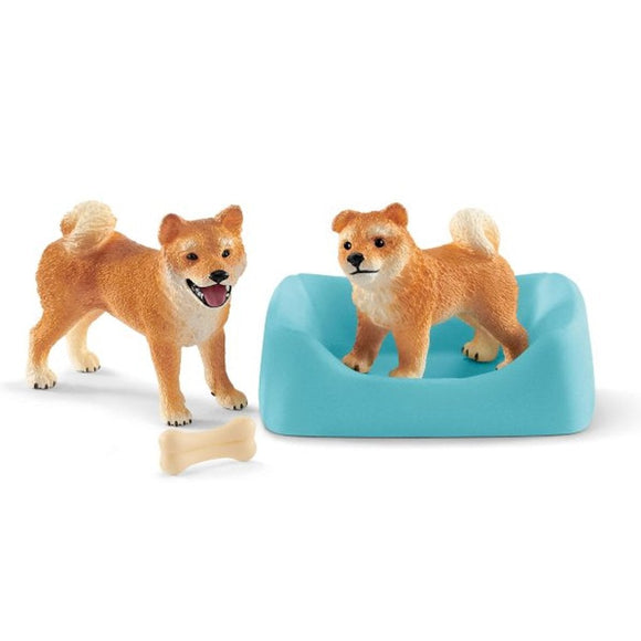 Schleich Shiba Inu Mother and Puppy-42479-Animal Kingdoms Toy Store