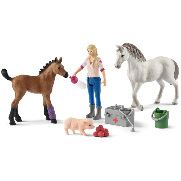Schleich Vet visiting mare and foal-42486-Animal Kingdoms Toy Store