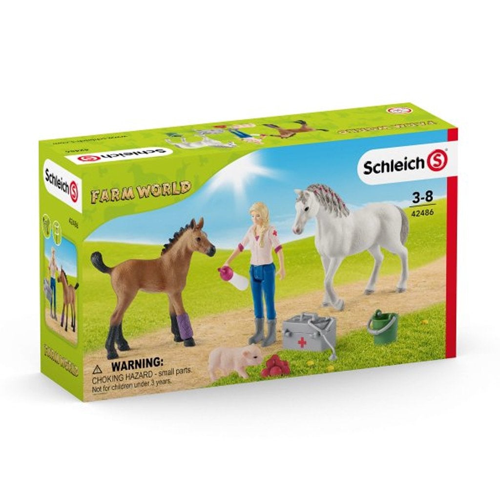 Schleich Vet visiting mare and foal-42486-Animal Kingdoms Toy Store