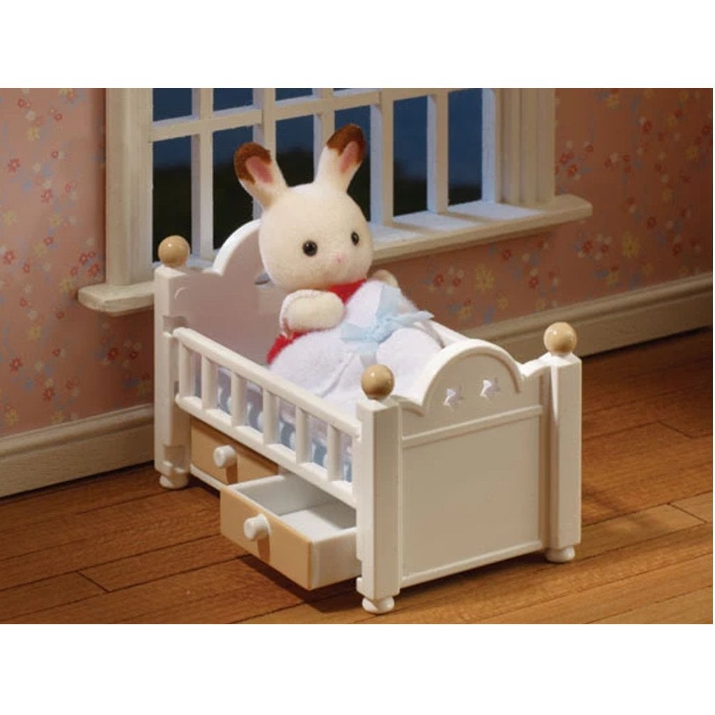 CHOCOLATE RABBIT BABY AND BED SET Epoch Sylvanian Families Calico