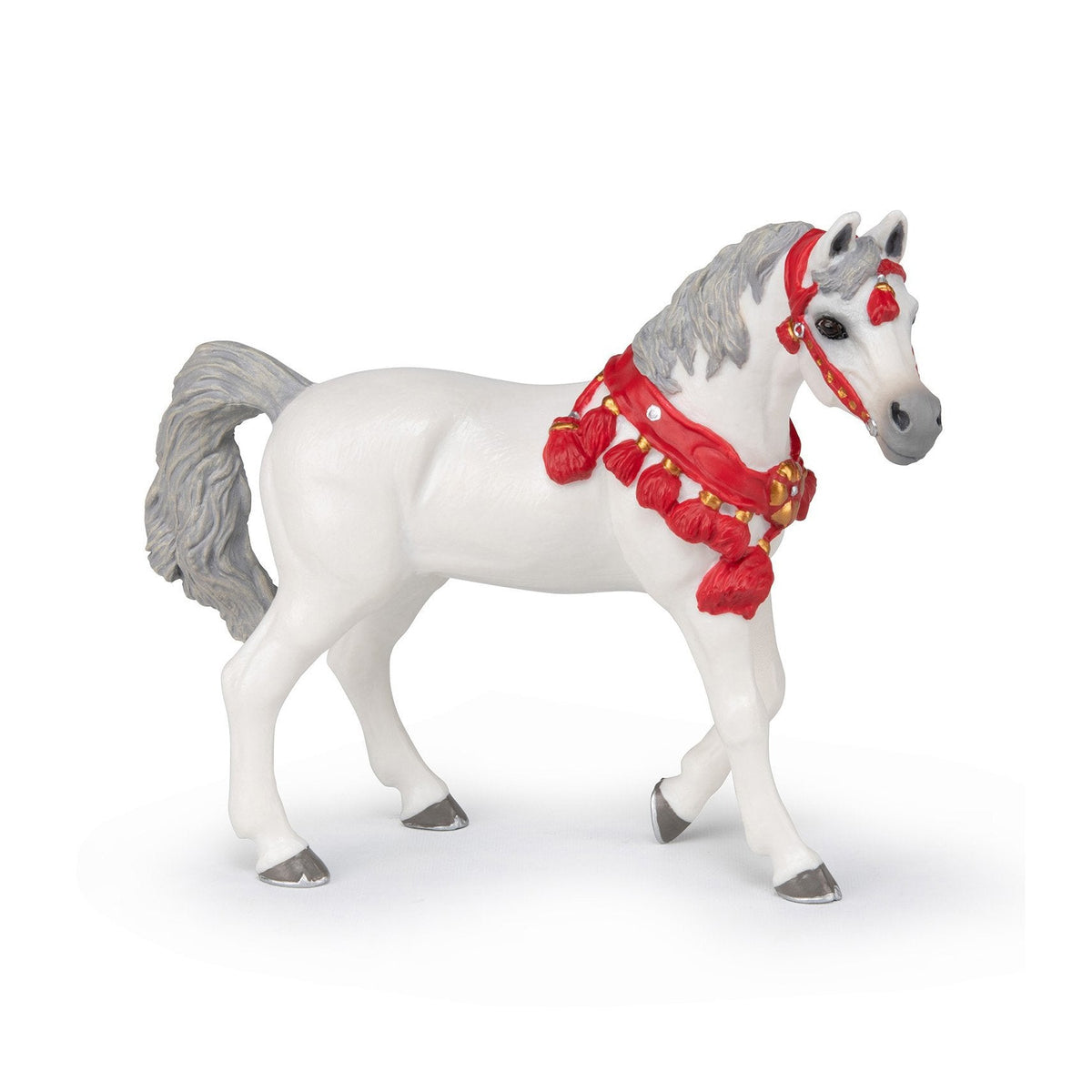 Papo White Arabian Horse in Parade Dress-51568-Animal Kingdoms Toy Store